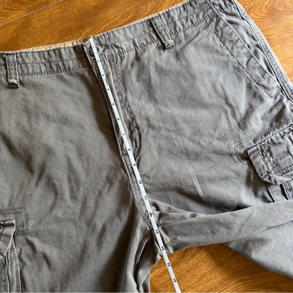 UNIONBAY Mens Gray Canvas 100% Cotton Cargo Utility Shorts Size 38